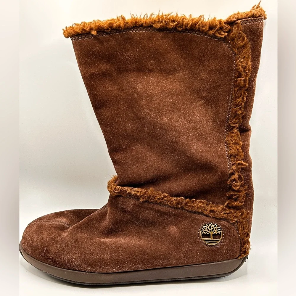 Timberland Shearling Lined Suede Winter Boots | Cozy UGG-Style Cold Weather 9.5W